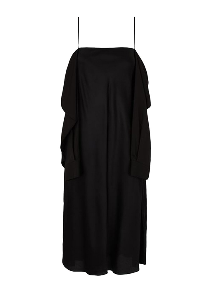 BLACK KNOTTED SLEEVE DRESS  MM6 블랙 노트 슬리브 드레스 - 아데쿠베