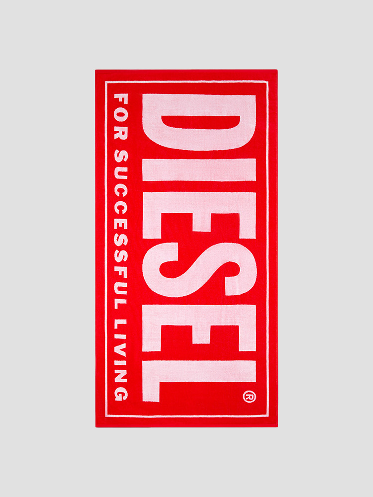 RED WHITE HELLERI SUCCESSFUL LOGO BEACH TOWEL  디젤(DIESEL) 레드 화이트 로고 비치 타월 - 아데쿠베