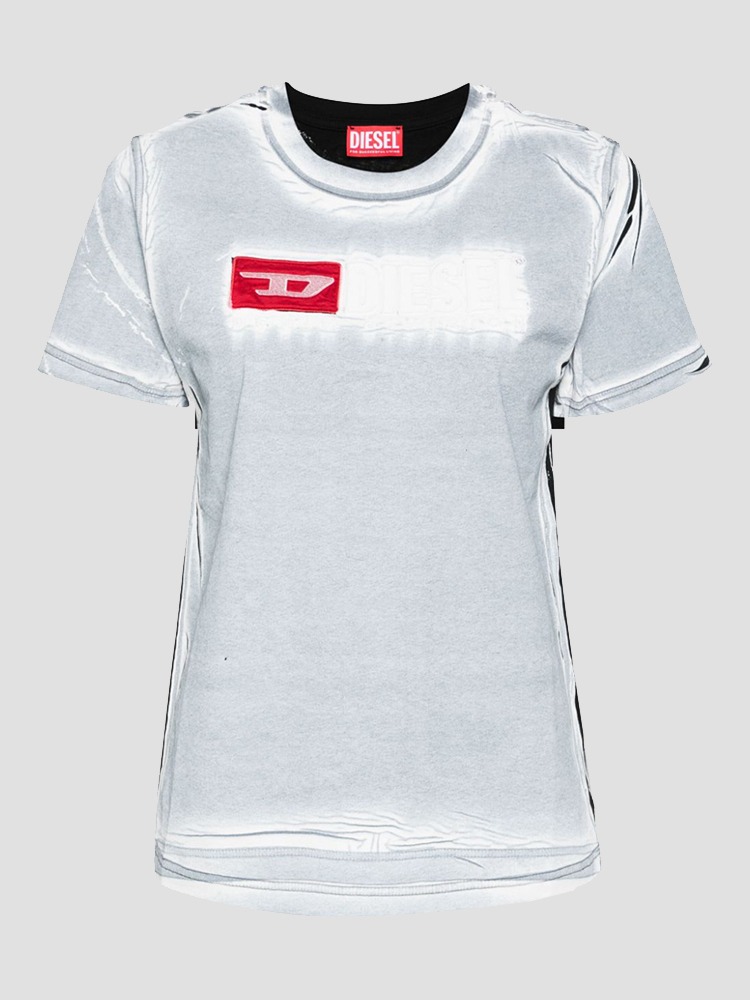 GRAY REGS-N5 LOGO T-SHIRT  디젤(DIESEL) 그레이 로고 티셔츠 - 아데쿠베