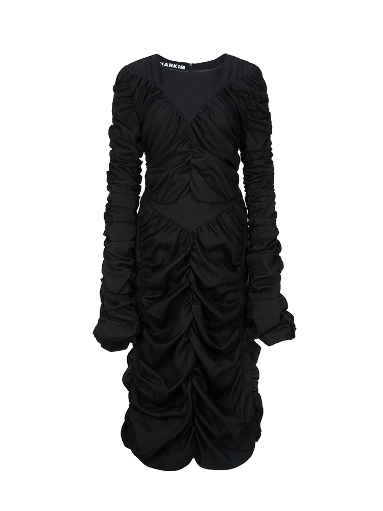 BLACK RECYCLED ALIEN 2 DRESS  한킴 블랙 리사이클 에일리언 2 드레스 - 아데쿠베