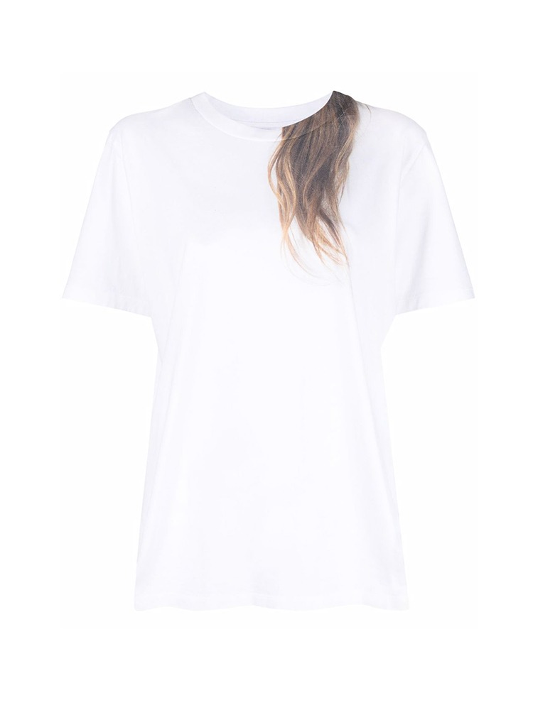 WHITE PRINTED HAIR T-SHIRT  MM6 화이트 프린트 헤어 티셔츠 - 아데쿠베