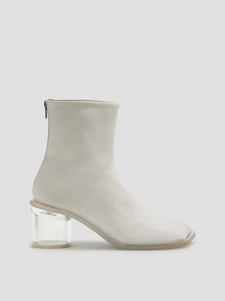 GROUT ANATOMIC TRANSPARENT HEELED ANKLE BOOTS  MM6 그라우트 아나토믹 앵클 부츠 - 아데쿠베